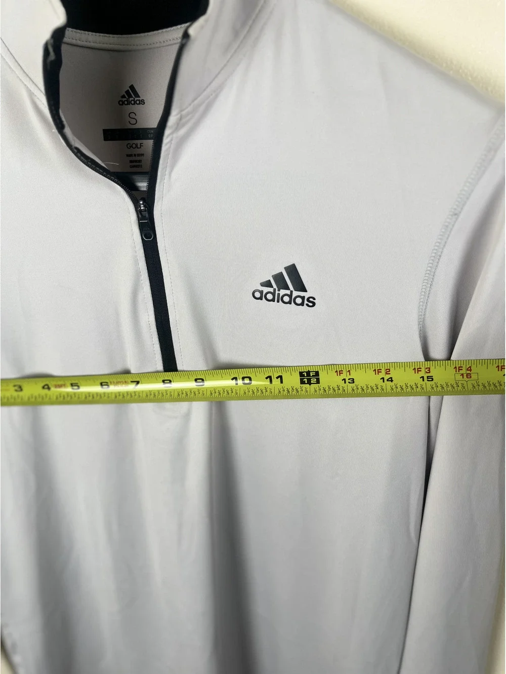 Adidas Quarter-Zip Pullover Men's Small Light Grey Mock Collar Performance
